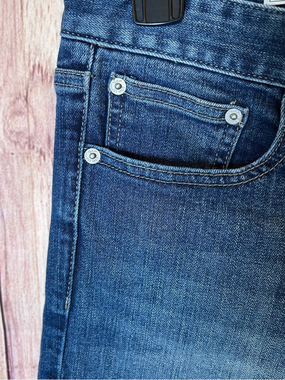 GAP Womens Jeans Sz 31 / 12 Mid Rise Straight Leg  Blue Denim Stretch Pants #225 - Picture 3 of 16